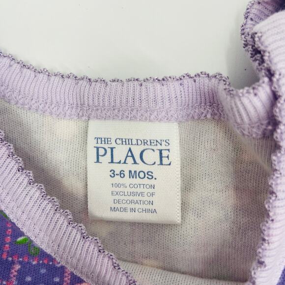 Children's Place Purple Cotton Dress - 3-6 Months - Picture 6 of 6